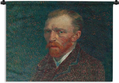 Wandkleed - Wanddoek - Kunst - Van Gogh - Oude meesters - Zelfportret - 60x45 cm - Wandtapijt
