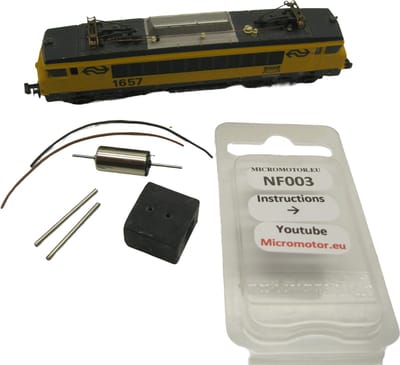 micromotor NF003G N ombouwset voor fleischmann NS1600 SNCF BB 1500, 1600, 22200, 7200