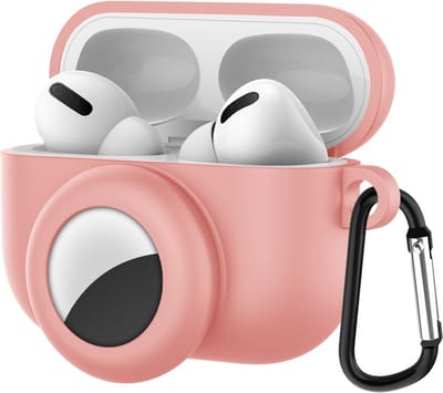 2 in 1 AirPods Pro en Airtag Case  - Beschermhoes - AirPods Pro Cover - AirPods pro AirTag Hoesje - Geschikt voor Apple Airpods Pro - roze