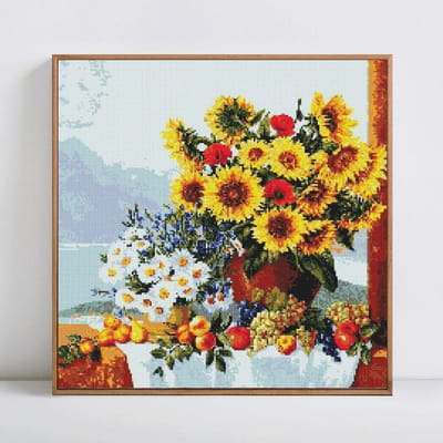 Peinture de diamant ronde complète 5D, broderie de tournesol, image en mosaïque de diamant, vente 30x30