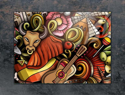 TMK ArtDeko - Beschermplaat Voor Kookplaat - Glas - 70x52 cm - Byk
