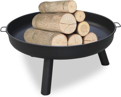 Vuurkorf met diameter 82,5 cm voor tuin en terras, metalen vuurschaal met afneembare poten en handgrepen