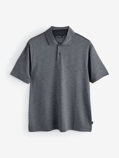 Next - Heren - Active golf trainingspoloshirt van mesh - Grijs