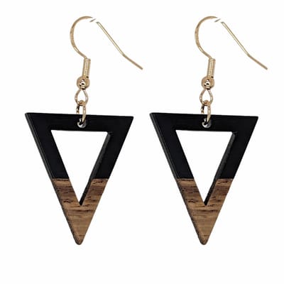 Oorbellen-Manon-Zwart-bruin-goudkleurig-zilver -Charme Bijoux