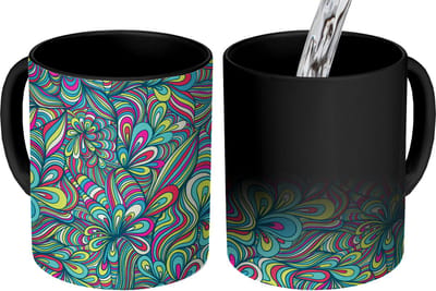 Magische Mok - Foto op Warmte Mokken - Koffiemok - Fantasy - Design - Kleuren - Retro - Magic Mok - Beker - 350 ML - Theemok