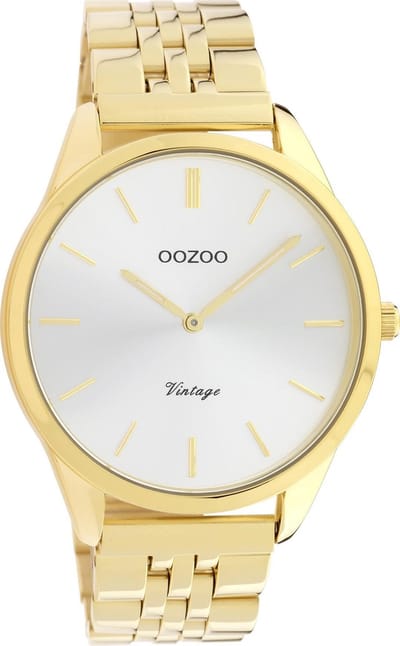 OOZOO Vintage series - goudkleurige horloge met goudkleurige roestvrijstalen armband - C9986 - Ø38