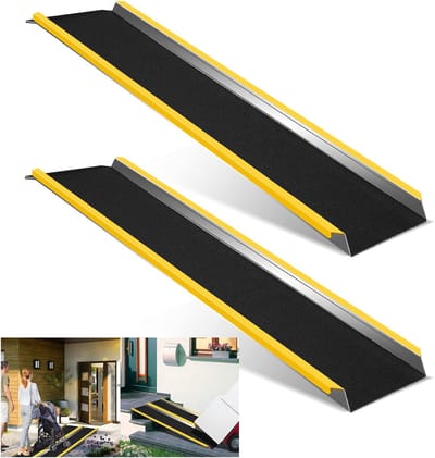 Set van 2 Aluminium Oprijplaten 600kg - Antislip Laadhelling voor Motor, ATV, Auto en Grasmaaier 118 cm
