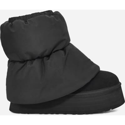 UGG® Classic Mini Dipper Puffer-laars in Black, Maat 43, Textiel/Suede