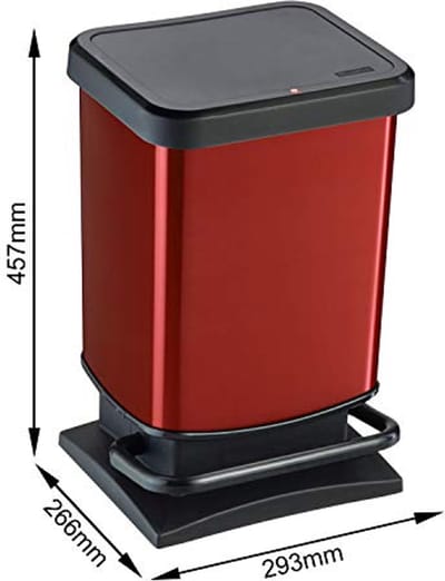 Prullenbak - Afvalbak - Keuken Afval - Stil Sluitend Deksel - 20 Liter - Rood