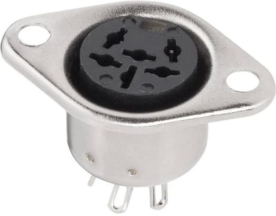 BKL Electronic 0208094 DIN-connector Flensbus, contacten recht Aantal polen: 6 Zilver 1 stuk(s)