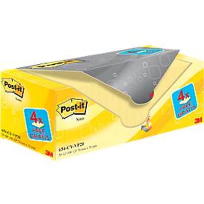 Post-it notes 654Y-20 - PEFC® papier - B 76 x D 76 mm - 16 + 4 blokken gratis - geel - 100 vellen/pak