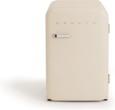 CREATE - Koelkast in retrostijl - Gebroken wit - Handvat Zilver - FRIDGE RETRO 107L