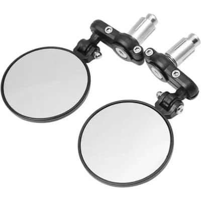 2 Stuks Motorfiets Achteruitkijkspiegel Rond Opvouwbaar Stuuruiteinde Achteruitkijk Zijspiegel Zwart voor 78 inch Buitendiameter white