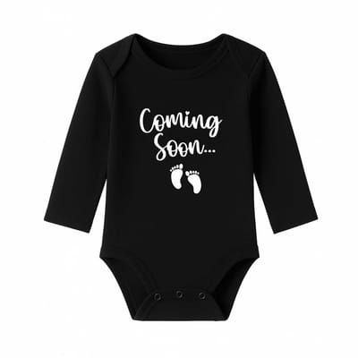 Romper Baby Coming - zwart - lange mouw