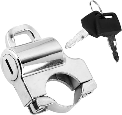 Sterke weerbestendige motorhelm-slot - Universeel voor motorfiets-modellen met 22mm stuur (Chrome)