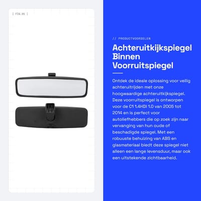Dailygoods- Achteruitkijkspiegel Hoge Duurzaamheid - Voorruitspiegel - Eenvoudige Installatie - Vervang Spiegel - ABS Behuizing - OE-Nummer 814842 - Binnen Spiegel