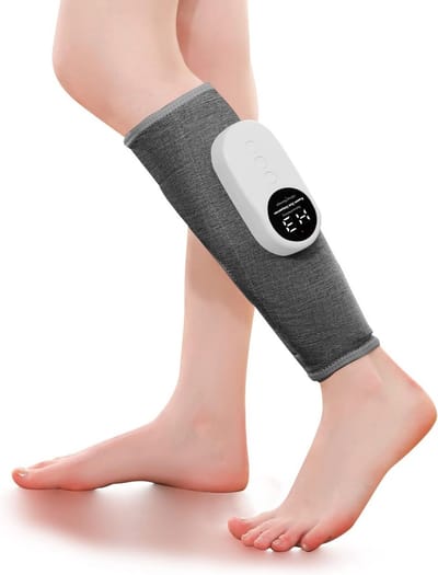 Beenmassager & Kalf Massager – 3×3 Compressie, Verwarming, USB‑Oplaadbaar, Verstelbare Klittenband