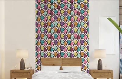 Behang - Fotobehang Patroon - Ovaal - Pastel - Breedte 150 cm x hoogte 240 cm