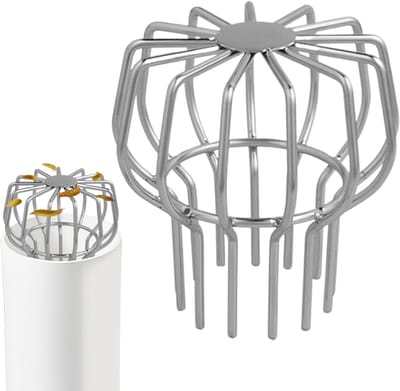 Afvoerafdekking - Gootzeef Bladscherm - Buitenruimte Onderhoud - Snap-on Ontwerp - 75 mm - Zilverkleurig