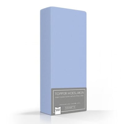 Romanette Zachte Dubbel Jersey Topper Hoeslaken - Lits-jumeaux (160/180x200/210/220 cm) - Blauw