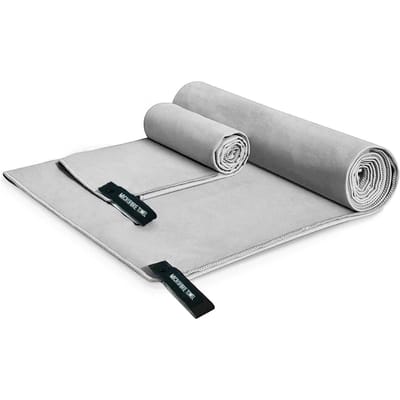 Sportmicrovezel sneldrogende zakhanddoek Draagbare ultralichte absorberende grote handdoek voor zwembad Zwemmen Gym Fitness Yoga Strand grijs