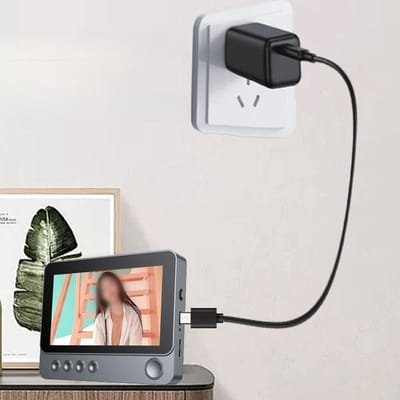 Draadloze Videodeurbel - Slimme Deurcamera - Huisbeveiliging Thuis - 4.3 Inch Scherm - Ponsvrije Installatie - Zwart