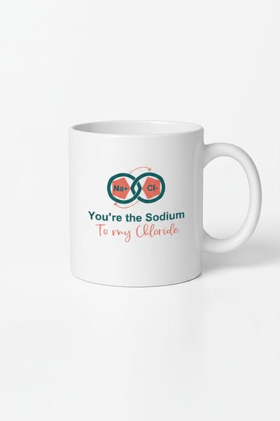 Chemie Liefdes Mok - "You're the Sodium to my Chloride" | Grappige Scheikunde Koffiemok | Valentijn Cadeau Na+ Cl