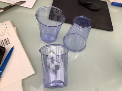 partybekers van gobelet cristal 25ml. 25 stuks transparant blauw