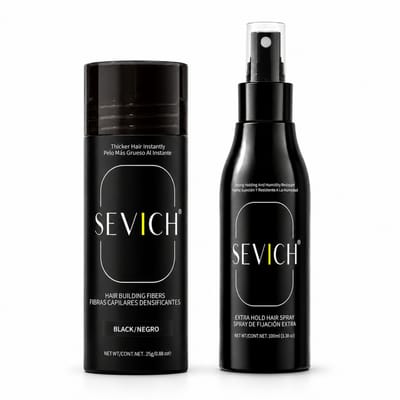 Haarverdikkings Starterset - 25g Hair Building Fibers - Zwart - 100ml Extra Hold Hair Spray - Verbergt Haaruitval en Dunner Wordend Haar - Direct Voller Haar