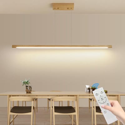 LED Hanglamp 100 cm Lineair en In Hoogte Verstelbaar - Dimbare Eettafellamp met Kleurtemperatuurkeuze (3000K-6500K)
