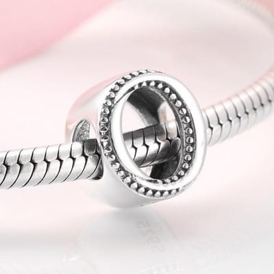 Argent Sterling 925 Mode Délicat A à Z Lettre de l'Alphabet Perles Compatibles Charms 925 Bracelets Joncs Bijoux DIY white