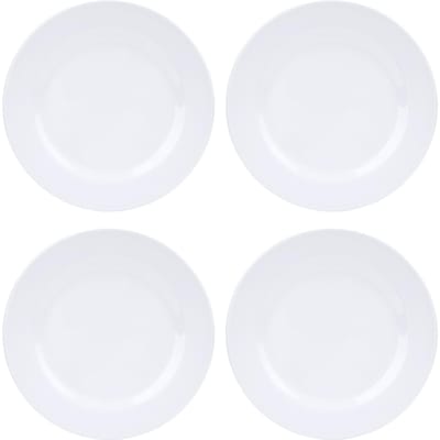 4 stuks Melamine Dinerborden 9 inch Lichtgewicht Ronde Borden Set voor Maaltijden Voorgerechten Dessert Salade white