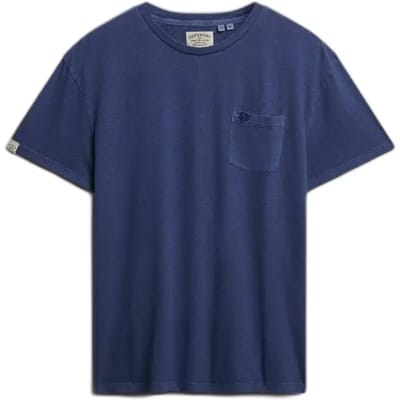 Superdry T-shirt Cotton Classic Linen Pkt Tee M1012371a K3z Montauk Blue Mannen Maat - M