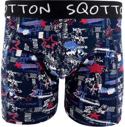 Boxershort - SQOTTON® - Stars - Marineblauw - Maat M