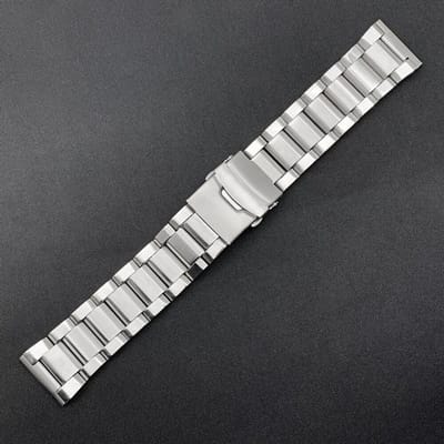 Bracelet de montre en acier inoxydable, couleur argent, en métal, avec fermoir pliant, pour hommes et femmes, 20/22/24mm 22mm gray