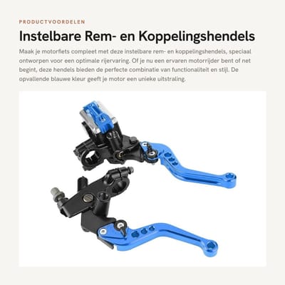 Dailygoods- Remhendels Instelbaar - Koppelingsremhendels - CNC-Aluminium - Universeel - 7/8 Inch - Duurzaam - Motorfiets Hendels