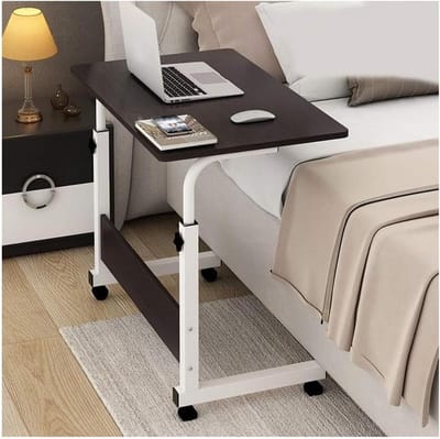 Bedtafel met wielen - Laptopbureau - Comfortabel werken - In hoogte verstelbaar - 80x50x70cm - Meerkleurig