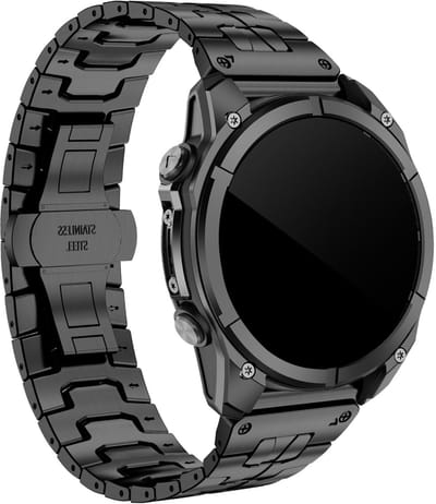 Strap-it Quickfit 22mm stalen RVS bandje geschikt voor Garmin Fenix 9 (Pro) 47mm - Fenix 8 (Pro-E-47mm) - Fenix 7 (Solar-Pro) - 6 (Solar-Pro) - Fenix 5 (Plus) / Forerunner 970 - 965 - 955 - 945 - 935 - 745 / Quatix 8 - 7 - 6 - 5 - Zwart