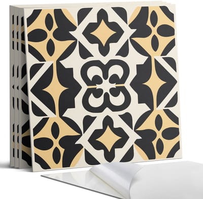 Coloray Wandpanelen Zelfklevend - Geometrisch patroon met motieven Zelfklevende Wandpanelen - 50 cm x 50 cm - Zwart Wandpaneel PVC - 4 stuks - Mozaïeken Wandpanelen Zelfklevend - Wandpaneel Keuken - Wandpanelen Badkamer