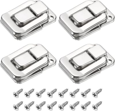 Meubelsloten - 10 stuks Klapklemvergrendelingen, 40 mm x 27 mm (LxB) IJzer moraillonslotten sluitingsversluitingen voor juwelenkasten, houten kisten, gereedschapskasten, zilver