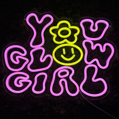 Neon Lamp - You Glow Girl - Dimbaar - Incl. Ophangmateriaal - Neon Sign - Neon Verlichting - Neon Led Lamp - Wandlamp