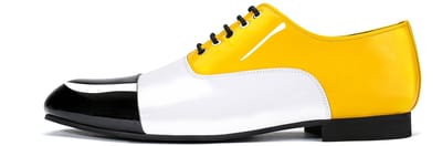 ALLTHEMEN Heren Rondneus Tweekleurige Veterschoenen van Lakleer - 41