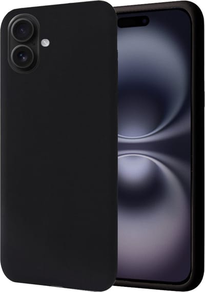 Hoesje geschikt voor iPhone 16 - Matte Case Zwart met Fluweelzachte Binnenzijde