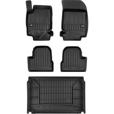 Frogum ProLine Luxe Voordeelset - Premium Automatenset + Kofferbakmat - Geschikt voor Opel Corsa F (vanaf 2019) - TPE Rubber - Geurloos - Zwart