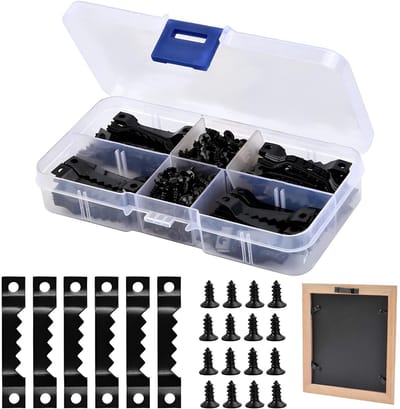 Dailygoods - Foto Haken Sets - Houten Foto Hangers - 100 Sets met 200 Schroeven - Thuis en Kantoor - Foto ophangen - Decoratie - Geschikt voor thuis -