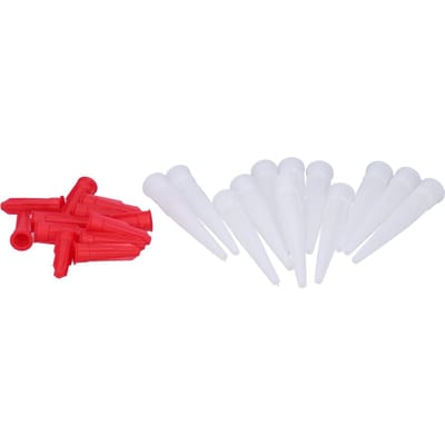 12 Stuks Kitspuitmonden ABS Lijmtips Vervanging met Dop Afdichtmiddel Lijm Accessoires white