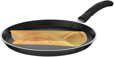 Anti-aanbak Tawa Pan voor Dosa, Pannenkoeken en Uttapam - Zwart/Bruin