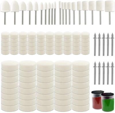 Polijstwielen Set - Schuurschijven Accessoires - Metaal Bewerken - 124 Delige Kit - 10cm Staven