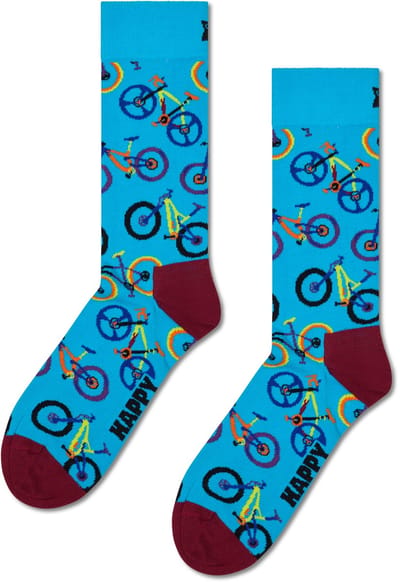 Happy Socks Sokken Mountain Bike - Maat 41-46 - Heren - Grappige sokken - Halfhoge sokken