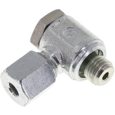 6S & M12x1.5 Verzinkt Stalen Swivel Joint Snijringkoppeling Buitendraad 250bar Draaibaar ISO 8434-1